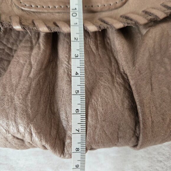 Liebeskind Berlin Leather Crossbody Bag Taupe Braided Flap Shoulder Purse - Picture 14 of 16